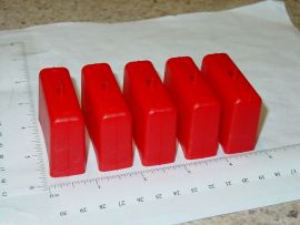 Set of 5 Tonka Red Airport Tug Suitcase/Luggage Replacement Toy Part