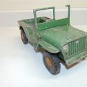 Vintage 1940's AL-Toy Green Jeep Military with windshield/opening hood-Cast Al. Alternate View 1