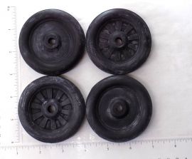 Set 4 Buddy L Simulated Spoke Rubber Wheel/Tire Replacement Toy Parts