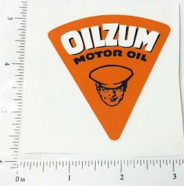 2.5" Wide Oilzum Motor Oil Triangle Sticker