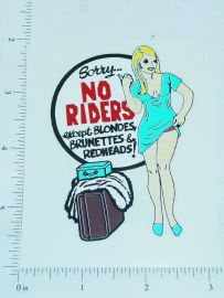 3.5" Tall No Riders Sticker