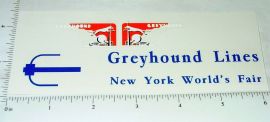 Arcade Cast Iron New York World's Fair Greyhound Trolley Sticker Set