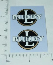 Pair Buddy L Black/Gold/White Round Door Stickers