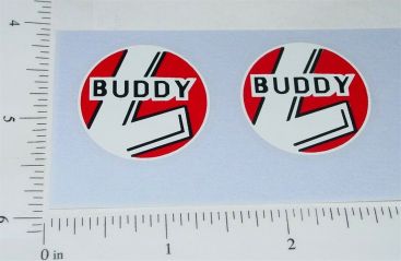 Pair Buddy L Red/White/Black Round Door Stickers Main Image