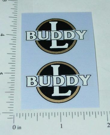 Pair Buddy L Black/Gold/White Round Door Stickers Main Image