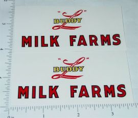 Pair Buddy L Milk Farms Truck Sticker Set