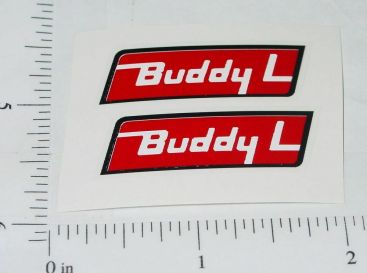 Pair Buddy L Red/Blk Rectangle Stickers Main Image