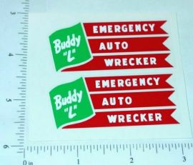 Pair Buddy L Emergency Wrecker Truck Stickers