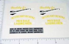 Buddy L Missile Launcher Truck Sticker Set