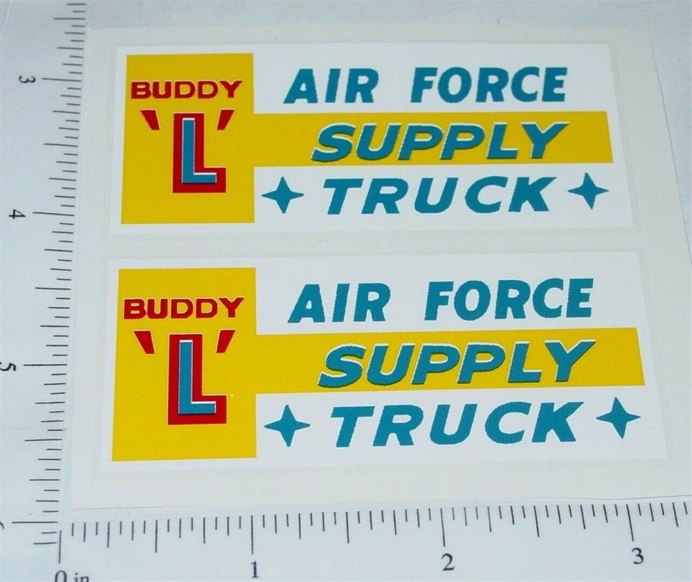 Buddy L Air Force Supply Truck Sticker Set Toy Decals Gasoline