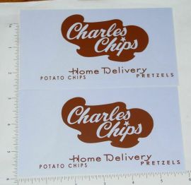 Pair Buddy L Charles Chips Van Sticker Set