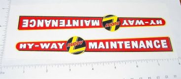 Pair Buddy L Hy-Way Maintenance Truck Sticker Set Main Image