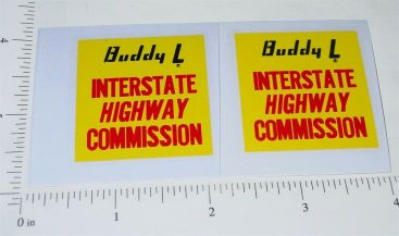 Pair Buddy L Interstate Highway Commission Stickers Main Image