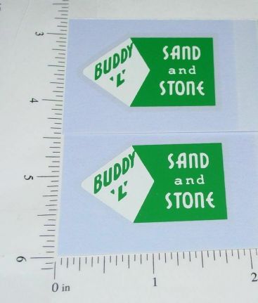 Pair Buddy L Grn/Wht Sand & Stone Dump Sticker Set Main Image