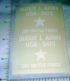 Pair Buddy L Army 201 Battle Force Truck Stickers