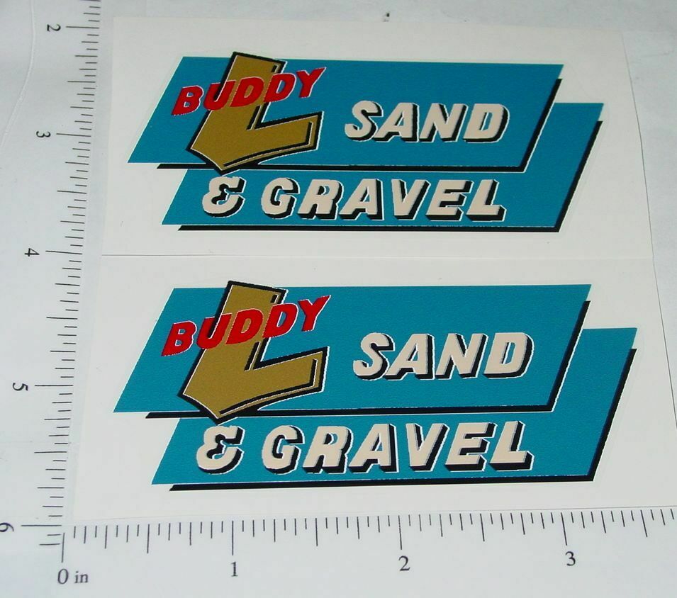 Buddy L Ride On Sand & Gravel Truck Stickers Toy Decals Gasoline
