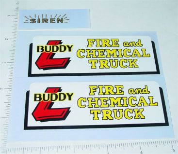 Buddy L Fire & Chemical Truck Sticker Set Main Image