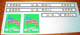 Buddy L US Mail Defense Bonds Truck Sticker Set