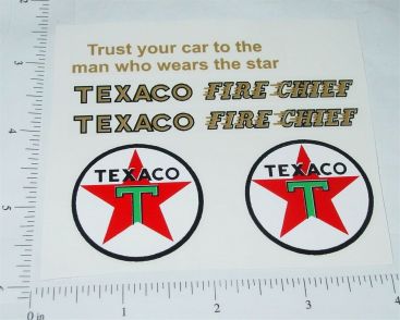 Buddy L Texaco Fire Chief Fire Truck Sticker Set Main Image