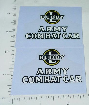 Pair Buddy L Wood Army Combat Car Replacement Stickers Main Image