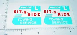 Pair Buddy L Sit N Ride Tow Truck Sticker Set