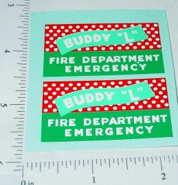 Pair Buddy L Fire Department Emergency Truck Stickers