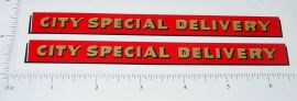 Pair Buddy L City Special Delivery Truck Stickers