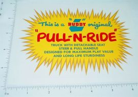 Buddy L Pull N Ride Seat Replacement Sticker