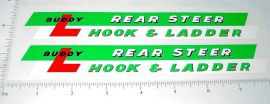 Pair Buddy L Rear Steer Hook N Ladder Truck Stickers
