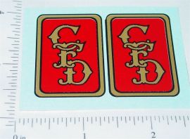 Pair Buddy L CFD Fire Truck Replacement Stickers