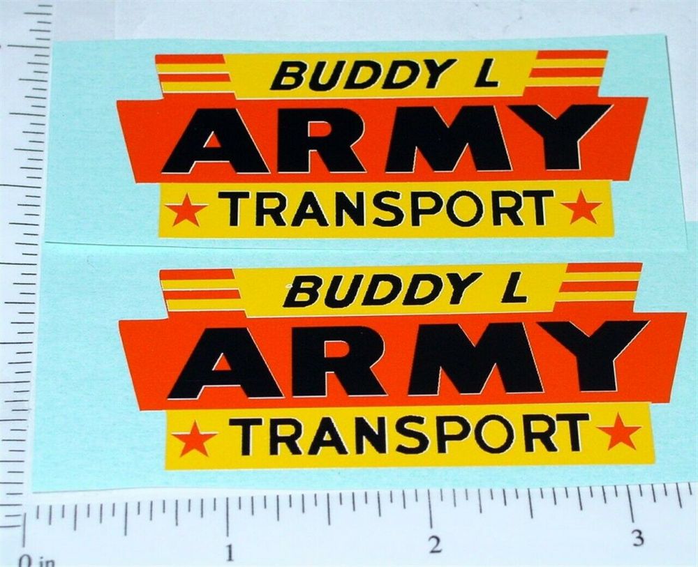 Buddy L GMC Army Transport Truck Stickers Toy Decals Gasoline Alley