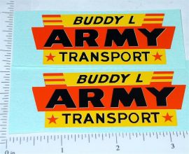 Pair Buddy L GMC Army Transport Truck Stickers