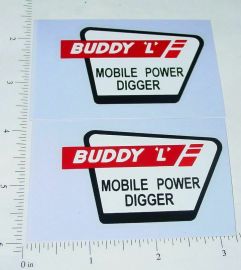 Pair Buddy L Mobile Power Digger Truck Sticker