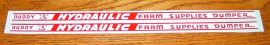 Pair of Buddy L Hydraulic Farm Supplies Dumper Stickers