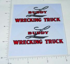 Pair Buddy L War Era Wood Wrecking Truck Stickers