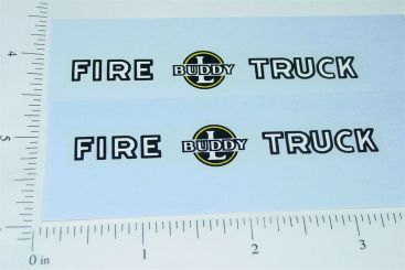 Pair Buddy L Fire Truck Replacement Stickers Main Image