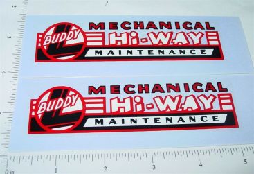 Pair Buddy L Mech Hiway Maintenance Truck Stickers Main Image