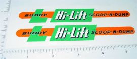 Pair Buddy L Hi Lift Scoop N Dump Truck Stickers