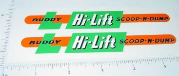 Pair Buddy L Hi Lift Scoop N Dump Truck Stickers Main Image