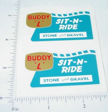 Pair Buddy L Sit N Ride Sand & Gravel Truck Stickers Main Image