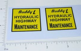 Pair Buddy L Hydraulic Hiway Maintenance Stickers