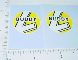 Pair Buddy L Round Yellow/White Door Stickers