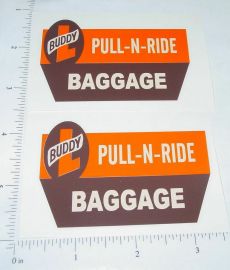 Pair Buddy L Pull N Ride Baggage Truck Sticker Set
