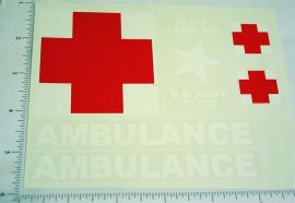 Nylint Army Ambulance Truck Sticker Set