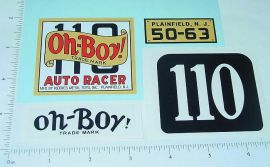 Kiddie Toy Co. Oh Boy #110 Racer Sticker Set