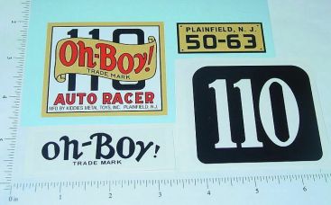 Kiddie Toy Co. Oh Boy #110 Racer Sticker Set Main Image