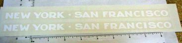 Steelcraft Art Deco NY to SF Bus Sticker Pair Main Image
