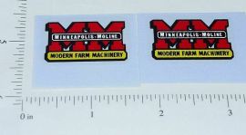 Pair Slik Toy Minneapolis Moline Implement Logo Stickers