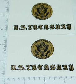 Pair Smith Miller US Treasury Armored Truck Stickers