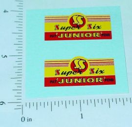 Pair Super Six Junior Tractor/Loader Toy Stickers